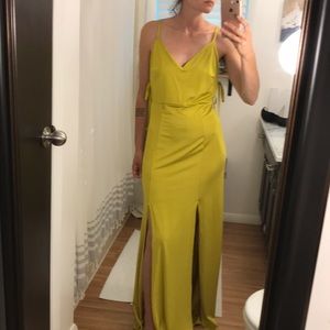 NWT Nasty Gal Chartreuse Open Back Dress